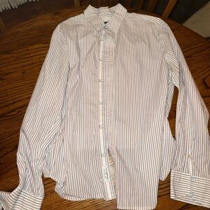 rag & bone Men's Red and White Striped Shirt